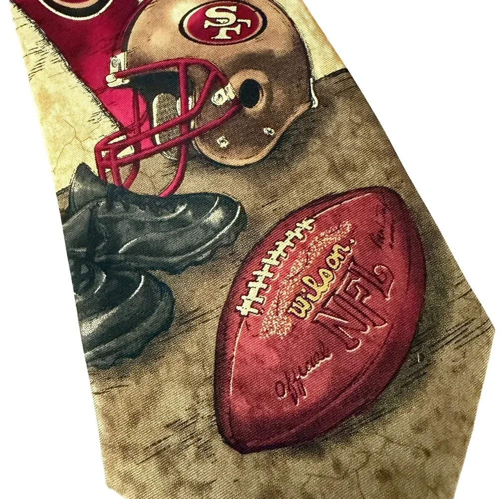 Vintage San Francisco 49ers NFL Football Eagle Wings 100% Silk Tie Nostalgia 2